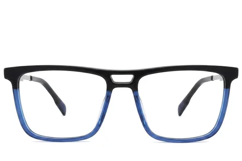 Lunettes rectangulaires en acétate bleu #BS2012-2401