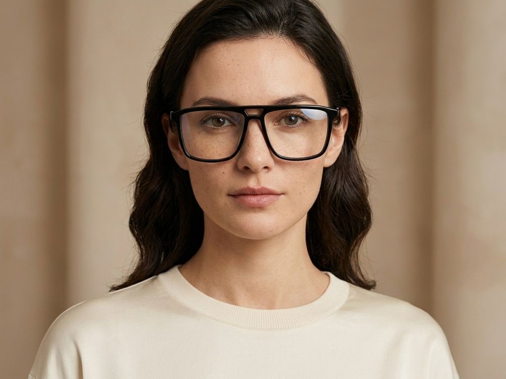 Aviator Black Acetate Glasses #BS2012-2404