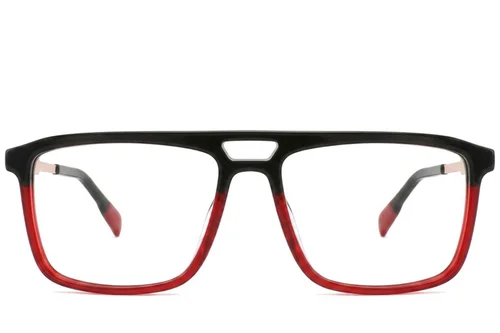 Lunettes aviateur en acétate rouge #BS2012-2405