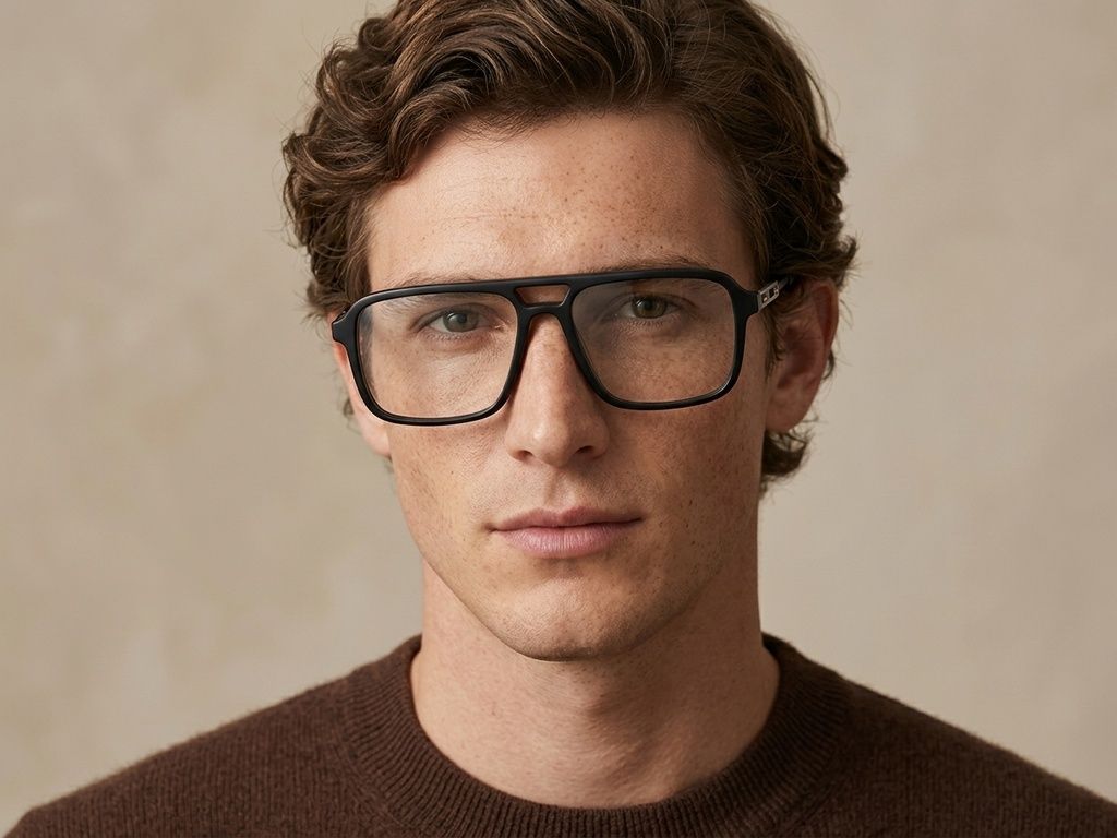 Aviator Black Acetate Glasses #BS2012-2407