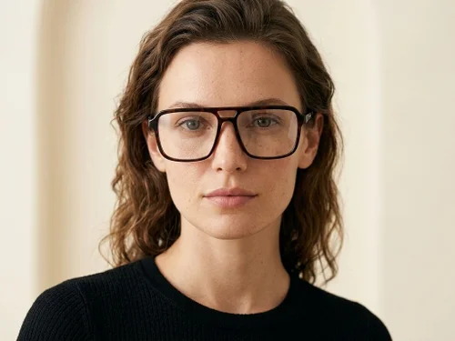 Lunettes aviateur en acétate marron #BS2012-2409
