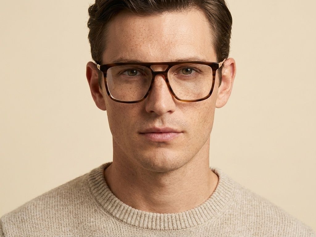 Aviator Brown Acetate Glasses #BS2012-2418