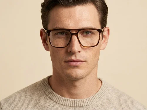 Lunettes aviateur en acétate marron #BS2012-2418