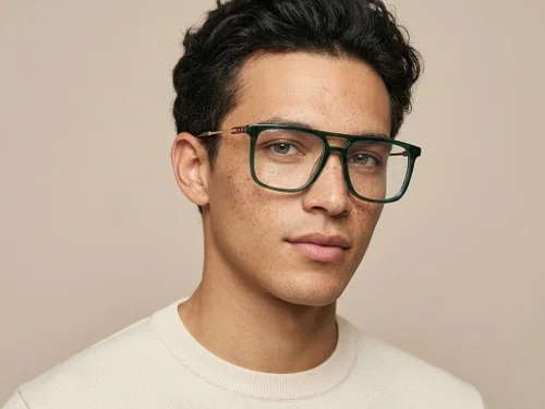 Lunettes aviateur en acétate vert #BS2012-2420