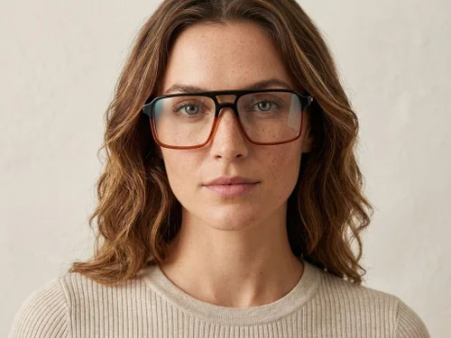 Lunettes aviateur en acétate marron #BS2012-2424