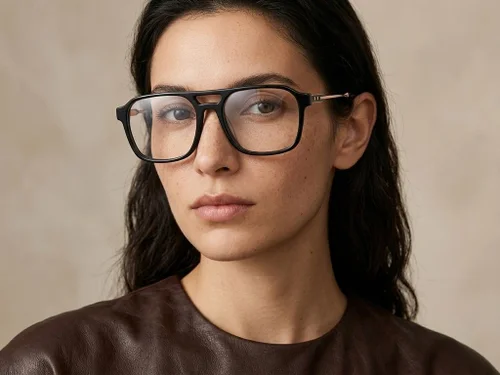 Lunettes aviateur en acétate noir #BS2012-2425