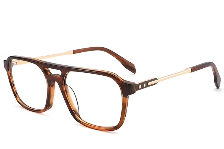 Aviator Brown Acetate Glasses #BS2012-2426