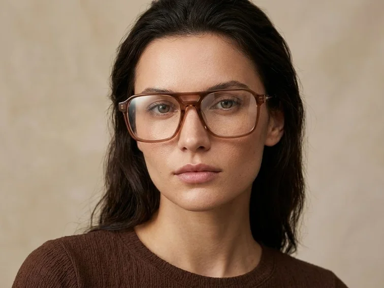 Aviator bruine acetaatbril #BS2012-2427
