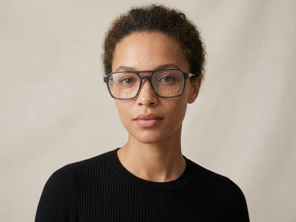 Aviator-Brille aus grauem Acetat #BS2012-2428