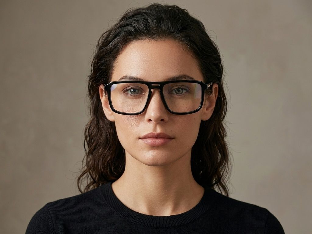 Aviator Black Acetate Glasses #BS2012-2429