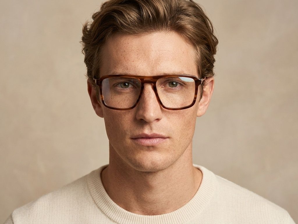 Aviator Brown Acetate Glasses #BS2012-2431