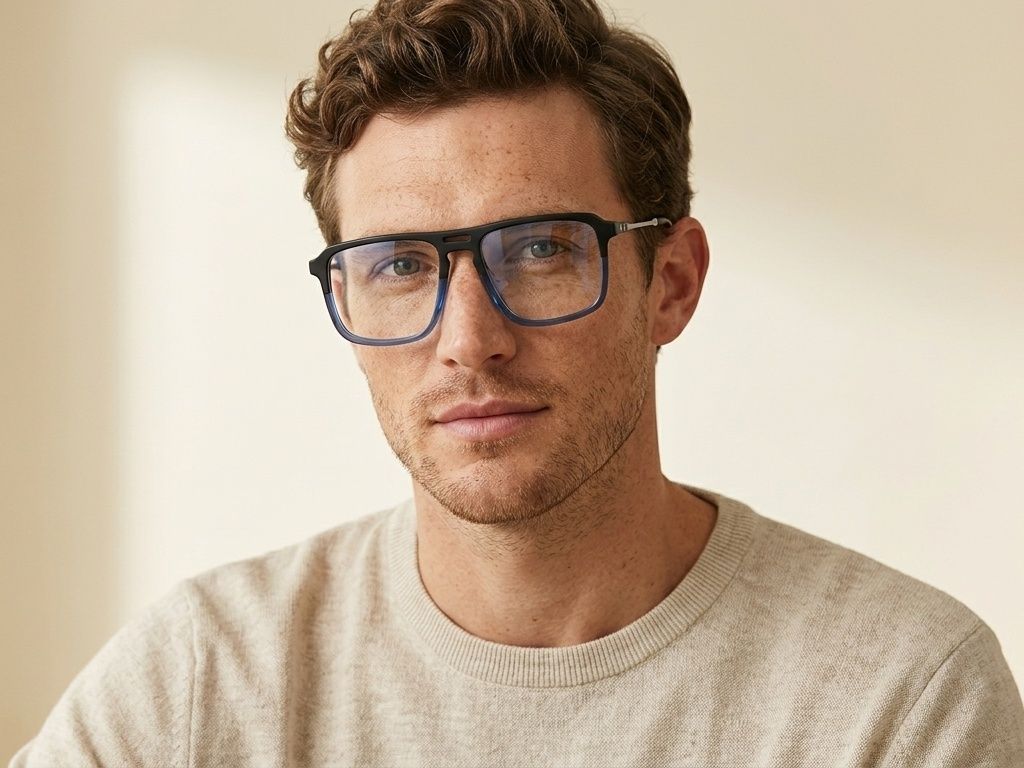 Aviator Blue Acetate Glasses #BS2012-2432