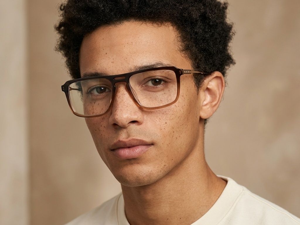 Aviator Brown Acetate Glasses #BS2012-2433