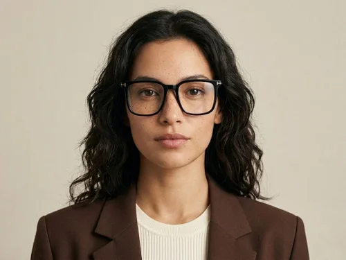 Lunettes rectangulaires en acétate noir #BS2012-2434