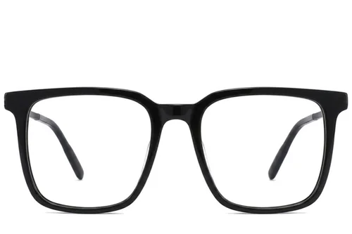 Lunettes rectangulaires en acétate noir #BS2012-2434