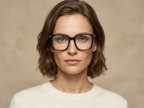 Lunettes rectangulaires en acétate noir #BS2012-2436