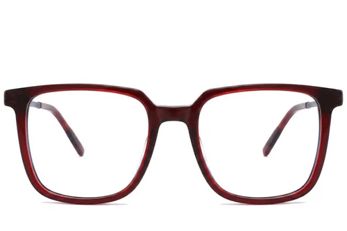 Verres rectangulaires en acétate rouge #BS2012-2437