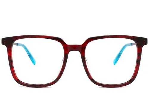 Verres rectangulaires en acétate rouge #BS2012-2438