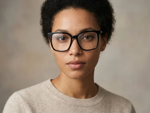 Lunettes rectangulaires en acétate noir #BS2012-2439