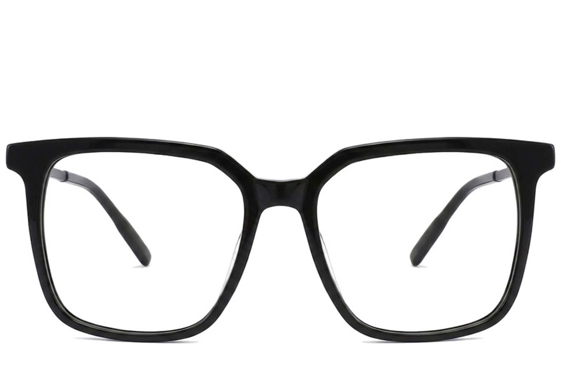Rectangular Black Acetate Glasses #BS2012-2439