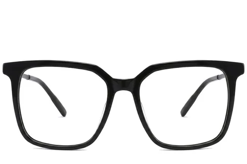 Lunettes rectangulaires en acétate noir #BS2012-2439