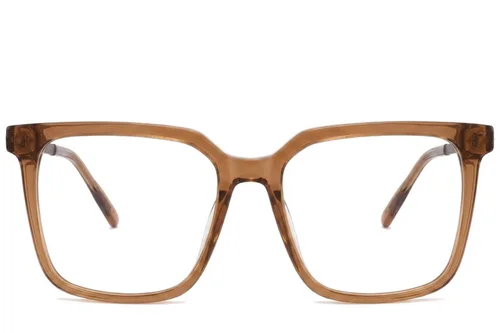 Lunettes rectangulaires en acétate brun #BS2012-2440