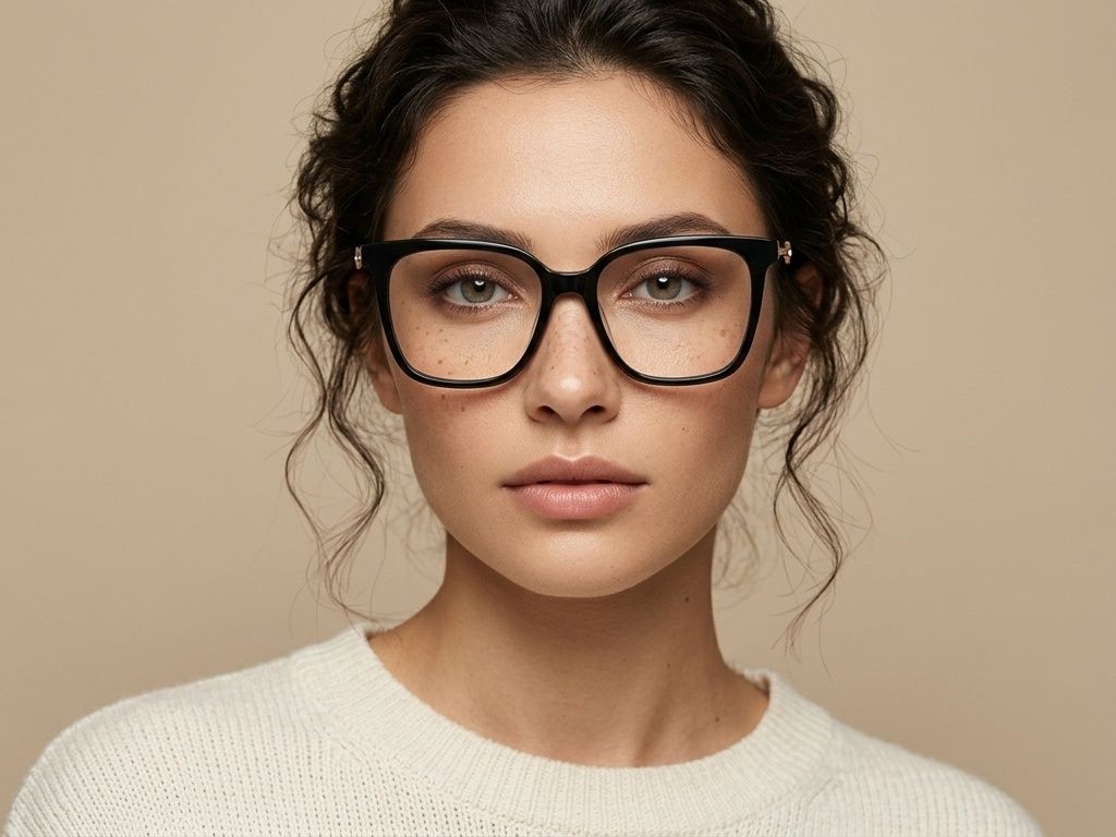 Rectangular Black Acetate Glasses #BS2012-2441