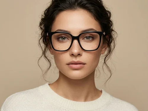 Lunettes rectangulaires en acétate noir #BS2012-2441