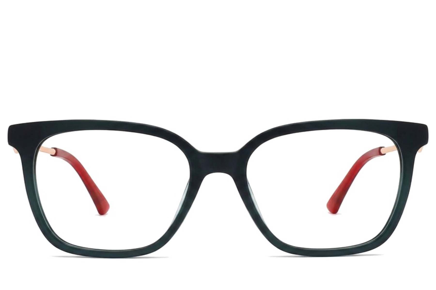 Rectangular Green Acetate Glasses #BS2012-2443