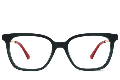 Verres rectangulaires en acétate vert #BS2012-2443
