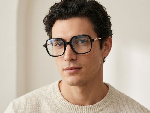 Lunettes rectangulaires en acétate noir #BS2012-2446