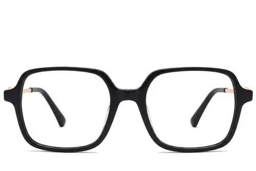 Lunettes rectangulaires en acétate noir #BS2012-2446
