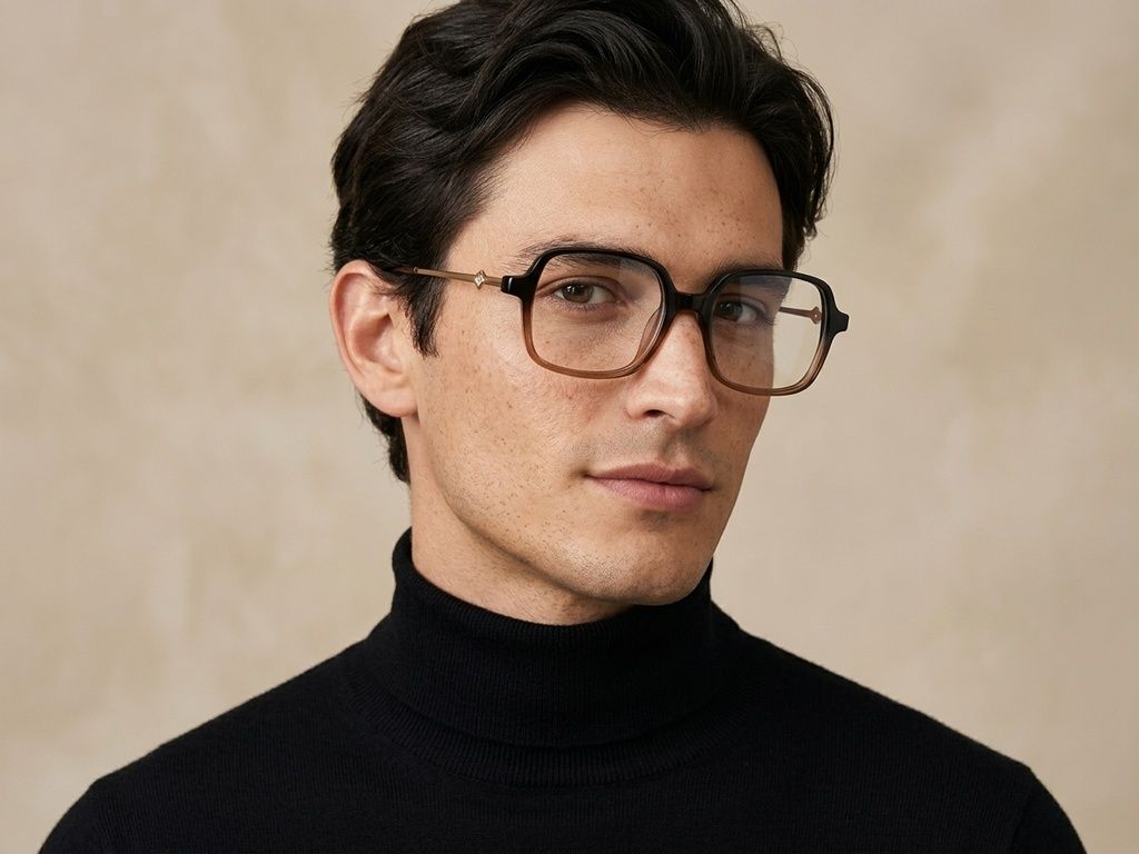 Rectangular Brown Acetate Glasses #BS2012-2447