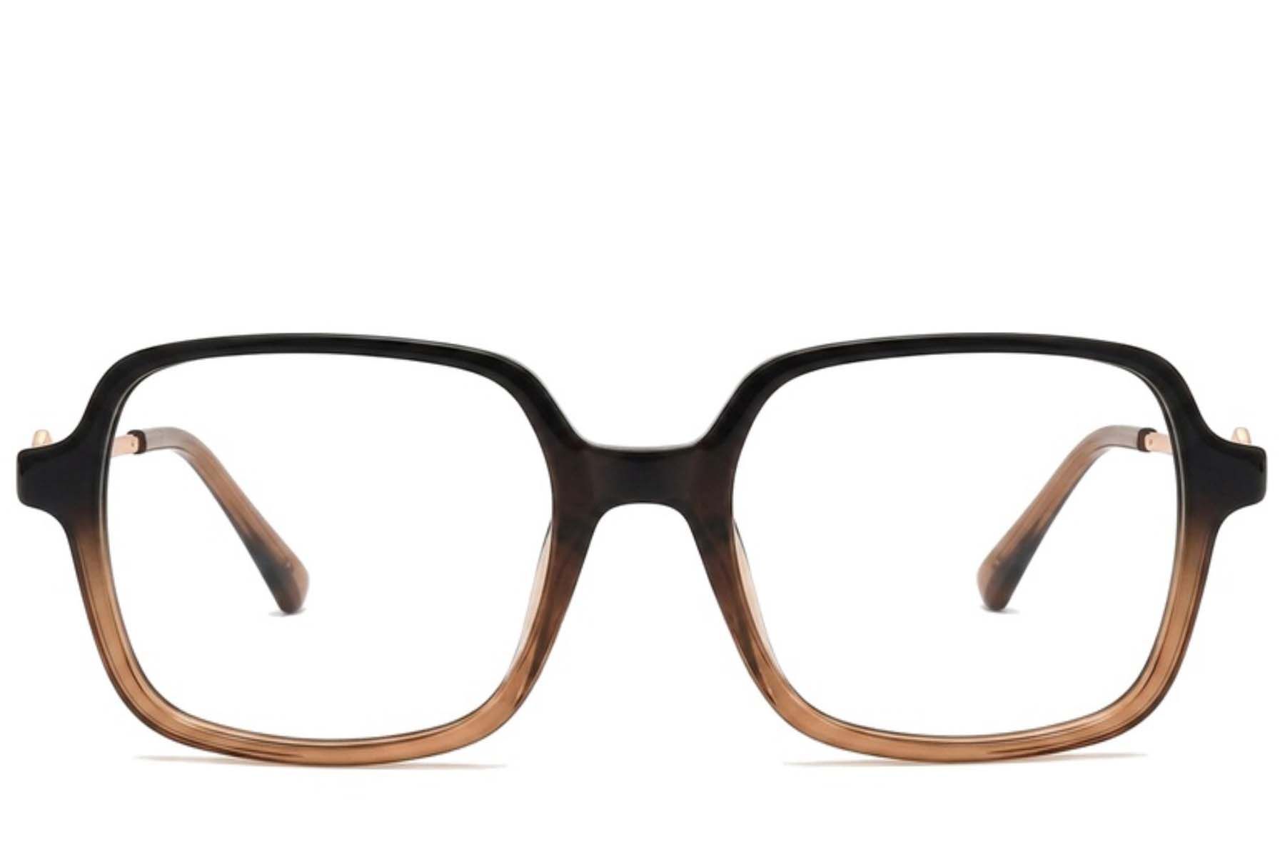 Rectangular Brown Acetate Glasses #BS2012-2447
