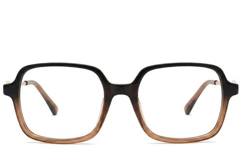 Lunettes rectangulaires en acétate brun #BS2012-2447