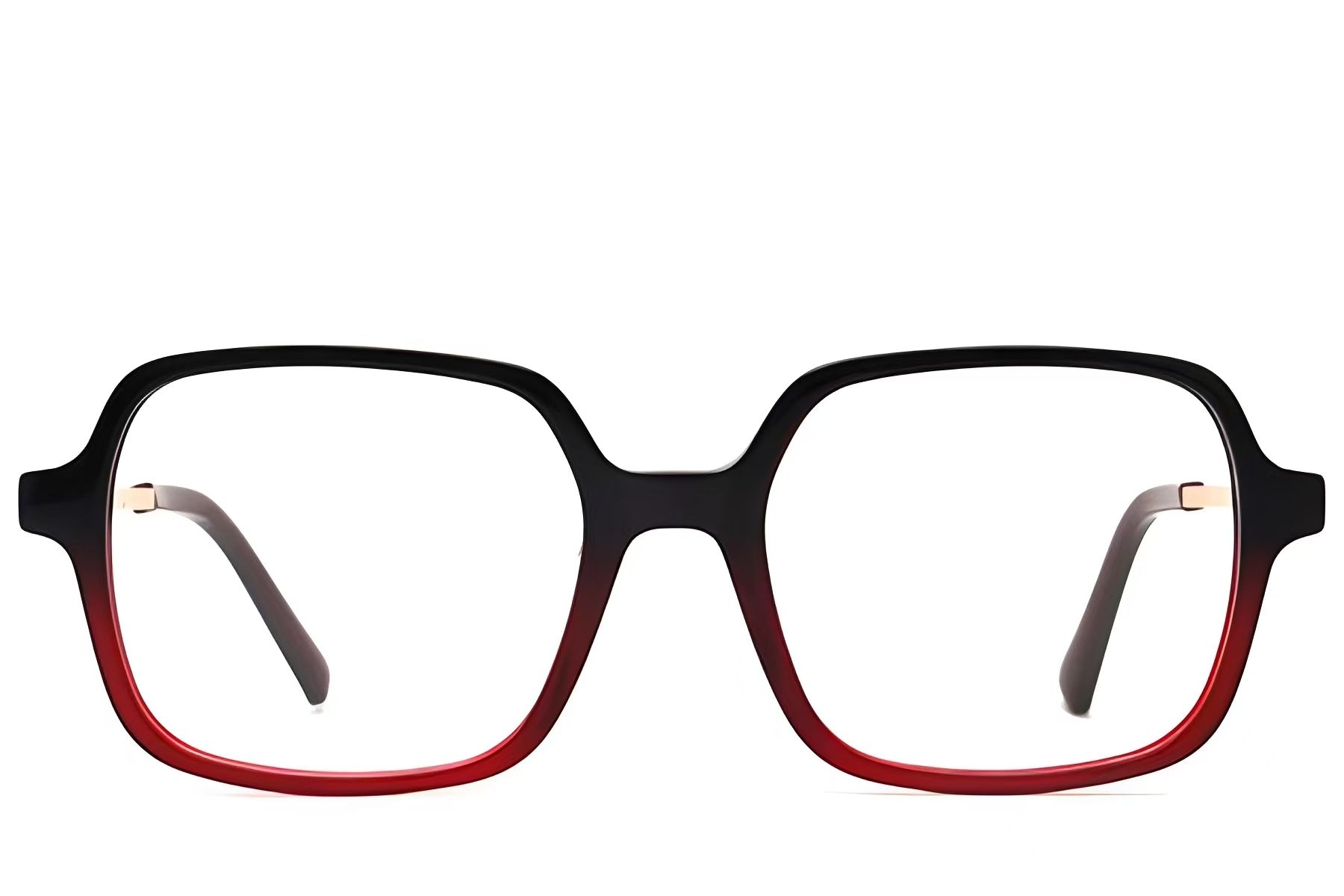 Rectangular Red Acetate Glasses #BS2012-2448