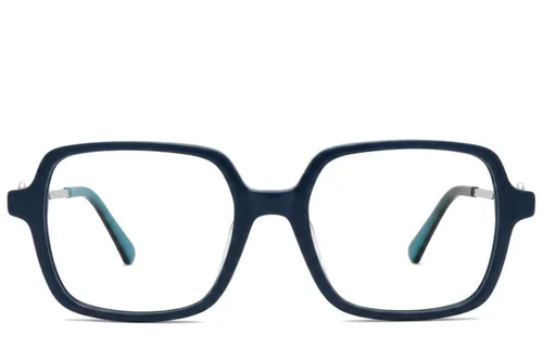 Lunettes rectangulaires en acétate bleu #BS2012-2449