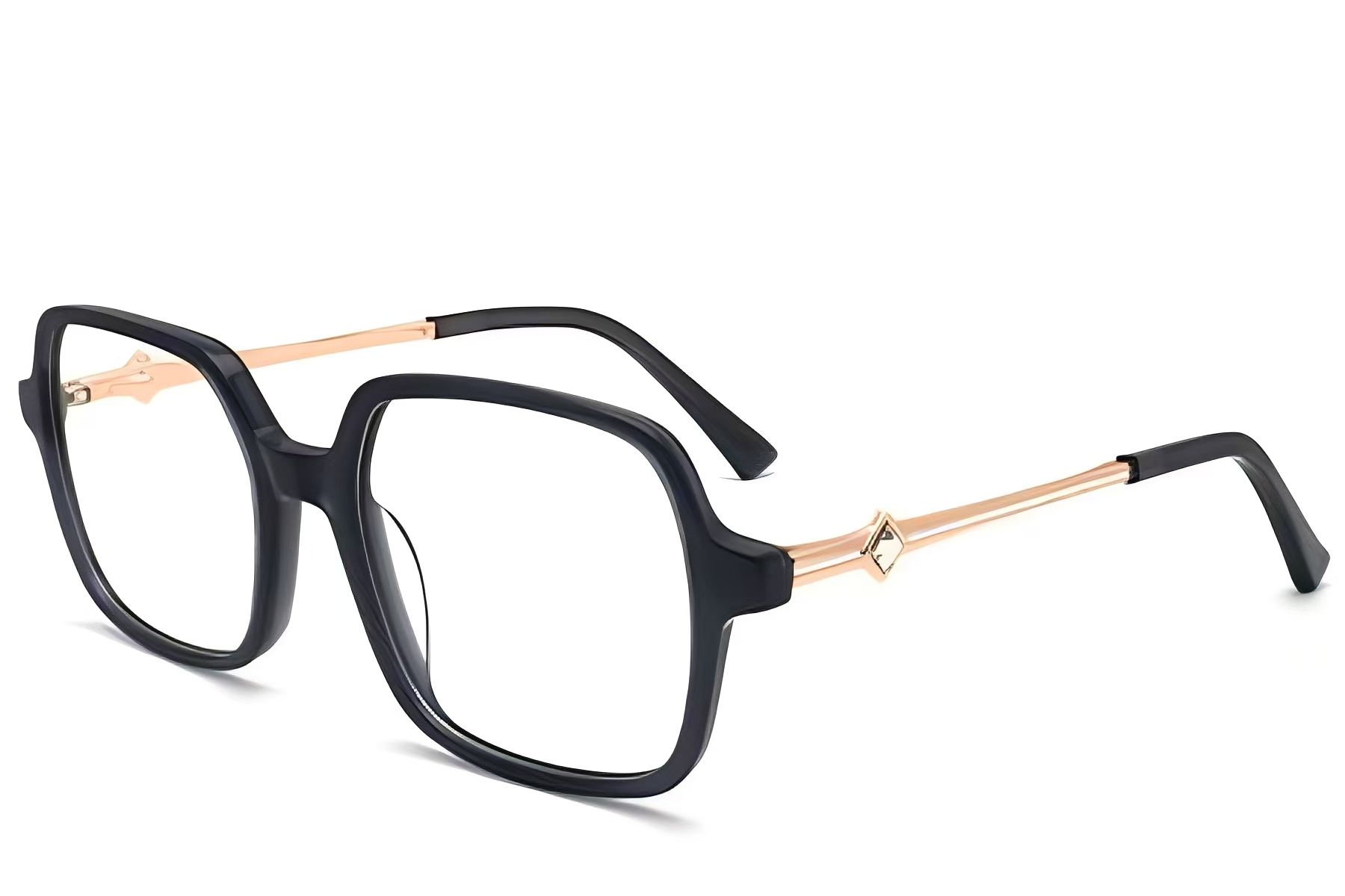 Rectangular Grey Acetate Glasses #BS2012-2450