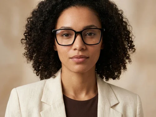 Lunettes rectangulaires en acétate noir #BS2012-2451