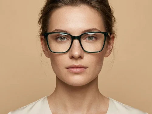 Verres rectangulaires en acétate vert #BS2012-2452