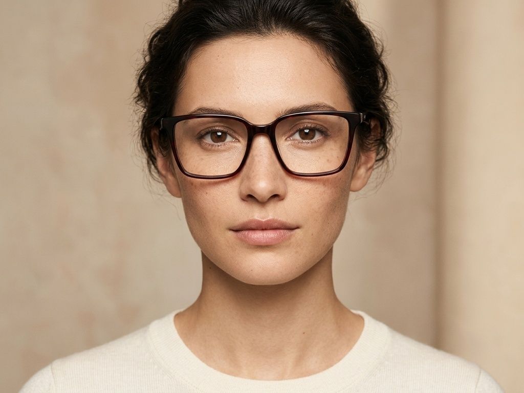 Rectangular Red Acetate Glasses #BS2012-2453