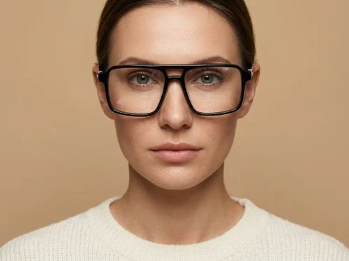 Lunettes aviateur en acétate noir #BS2012-2461