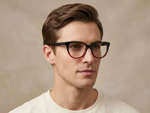Lunettes papillon en acétate rouge #BS2012-2477