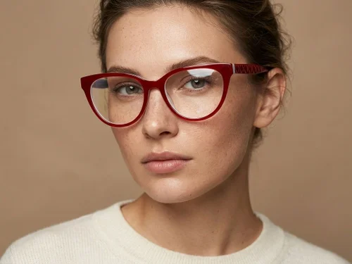 Lunettes en acétate rouge papillon #BS2012-2480