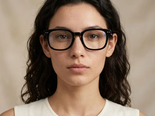 Lunettes rectangulaires en acétate noir #BS2012-2491