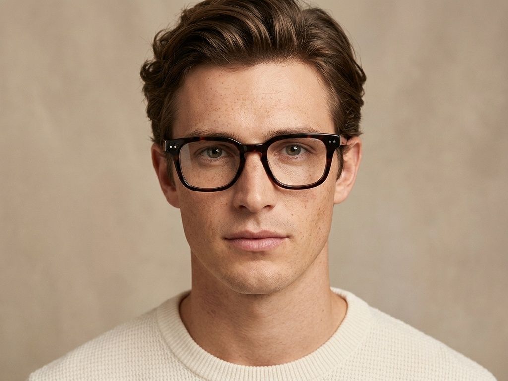Rectangular Brown Acetate Glasses #BS2012-2492