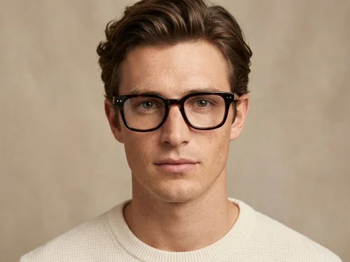 Lunettes rectangulaires en acétate brun #BS2012-2492