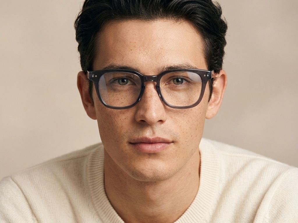 Rectangular Grey Acetate Glasses #BS2012-2493