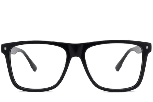 Lunettes rectangulaires en acétate noir #BS2012-2496
