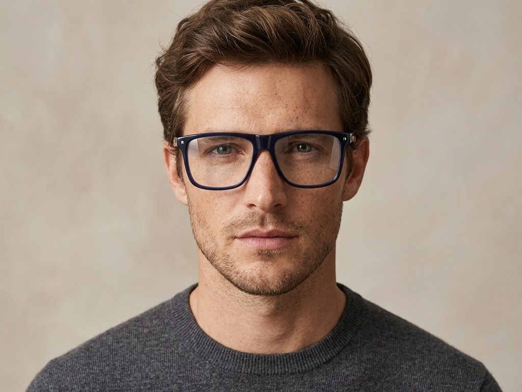 Rectangular Blue Acetate Glasses #BS2012-2499
